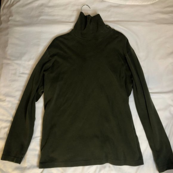 Unisex Green Staple Olive Toned Smooth Turtle Neck - Picture 7 of 7